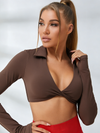 Twist Breathable with Chest Pads Yoga Long Sleeves