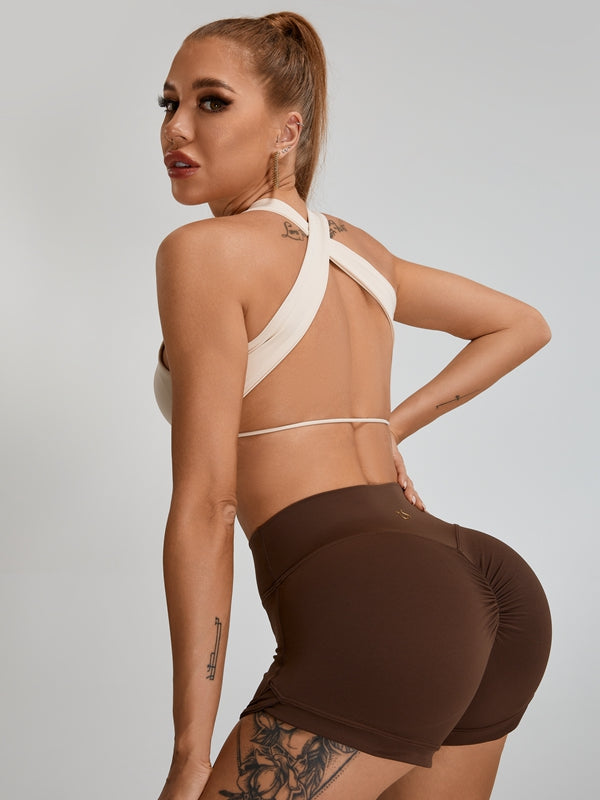 Scrunch Bum High-rise Cross Back Short Tracksuit