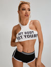 ZASUWA Female Tight Letter Print Sports Bras
