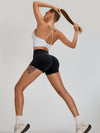 ZASUWA Female Halter Folds Pleated Backless Sports Bras
