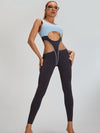 🖤ZASUWA Female Sexy Contrast Color Unique Cutout Jumpsuit