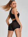 🖤ZASUWA Female PU Fishnet Breathable Sports Bras
