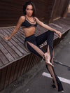 Super Sexy Unique Sheer Mesh Split Leggings