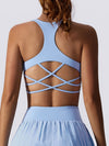 ZASUWA Female Pleated 2 In 1 Cross Back Tennis Skirts Suits