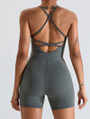 ZASUWA Female Sexy Cross Back Hip-lift Romper