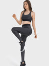 ZASUWA Female Contrast Color Push Up Design Elastic Tight Shockproof Tracksuit