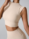 ZASUWA Female Solid Color Basic Must-have Cropped Short Sleeves