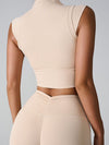 ZASUWA Female Solid Color Basic Must-have Cropped Short Sleeves