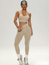 ZASUWA Female V-shaped Waist Ribbed Push Up Design Scrunch Bum Hip-lift Tracksuit