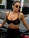 ZASUWA Female Fashion Perforated Metal Ring-Detailed Sports Bras