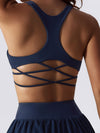 ZASUWA Female Pleated 2 In 1 Cross Back Tennis Skirts Suits