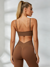 Deep V Collar Backless Sports Bras