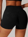 ZASUWA Female High-rise Hot Stamping Print Quick Dry Scrunch Bum Booty Shorts