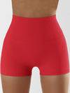 ZASUWA Female Solid Color Ribbed High-rise Spandex Gym Booty Shorts