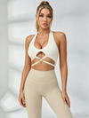Hollow out Twist Backless Sports Bras