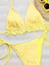 ZASUWA Female Sexy Solid Color Flounce Folds Bikini Set