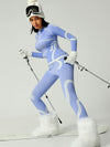 ZASUWA Female Quick Dry Warm Contrast Color Elastic Tight Ski Tracksuit