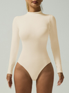 ZASUWA Female High Neck Fine Ribbed Long-Sleeve Bodysuits