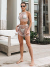 ZASUWA Female Sexy Diamond Fishnet Set Beach Dress Without Bikini