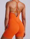 ZASUWA Female Cross Back Hollow Out Elastic Tight Romper