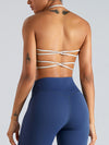 ZASUWA Female Solid Color Backless Cross Back Sports Bras