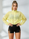 Cropped Sheer Windbreaker With Hot Shorts