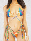 ZASUWA Female Contrast Color Natural Texture Print Bikini Set