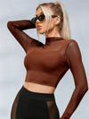 ZASUWA Female Sexy Sheer Mesh Long Sleeves