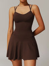 ZASUWA Female Solid Color Backless 2 in 1 Quick-dry Dress