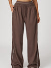ZASUWA Female Casual Loose Contrast Color Stripe High-rise Pants