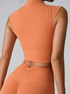 ZASUWA Female Solid Color Basic Must-have Cropped Short Sleeves