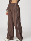 ZASUWA Female Casual Loose Contrast Color Stripe High-rise Pants