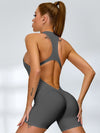 ZASUWA Female Zipper Backless Scrunch Bum Romper