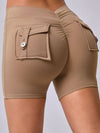 ZASUWA Female Deep V Back Pocket Scrunch Bum Booty Shorts