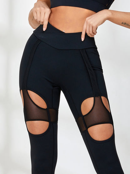 Einzigartige High-Waist Leggings mit Cutouts aus Mesh