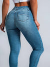 ZASUWA Female Sexy Denim Elastic Tight Pocket Cargo Leggings