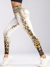 ZASUWA Female Leopard Print Denim Bum Gradient Leggings
