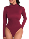 ZASUWA Female High Neck Fine Ribbed Long-Sleeve Bodysuits