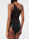 ZASUWA Female Glossy Sheer Mesh Elegance One Piece