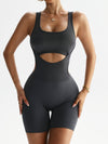 ZASUWA Female Deep V Back Scrunch Bum Hollow Out Backless Short Romper