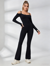 U Collar Scrunch Bum Elastic Tight Jumpsuit