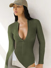 ZASUWA Female Zipper Long Sleeves Bodysuit
