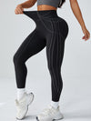 ZASUWA Female Contrast Color Stripes Elastic Tight Leggings