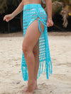 ZASUWA Female Sexy Fishnet Tassel Without Bikini Set Swimwear Cover Dress