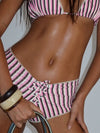 ZASUWA Female Stripe Contrast Color Halter Bikini Set