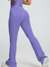 ZASUWA Female V-shaped Waist Solid Color Flare Leggings