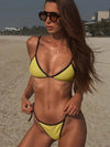 ZASUWA Female Sexy Contrast Color Lace-up Bikini Set