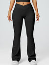 ZASUWA Female V-shaped Waist Solid Color Flare Leggings
