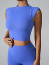 ZASUWA Female Solid Color Basic Must-have Cropped Short Sleeves