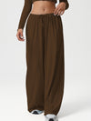 ZASUWA Female Drawstring Pocket Solid Color Casual Pants